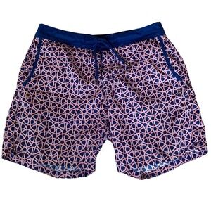 Mr. Swim geometric print swim trunks Blue and pink Size 32